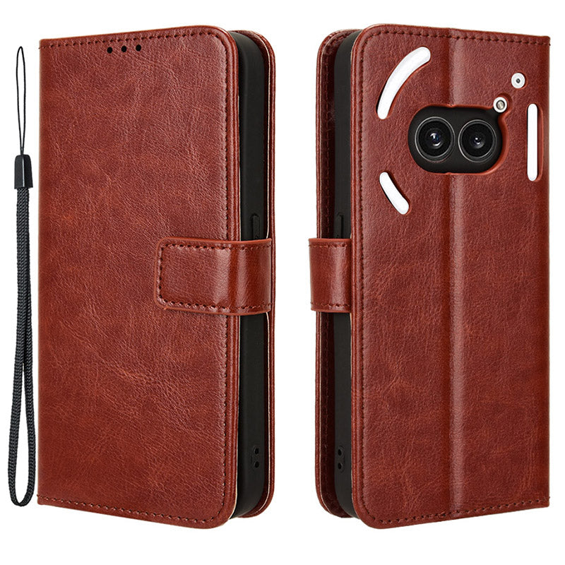 For Nothing Phone (2a) Wallet Case Crazy Horse Texture Folio Stand Phone Cover For Nothing Phone (2a) Wallet Case Crazy Horse Texture Folio Stand Phone Cover
